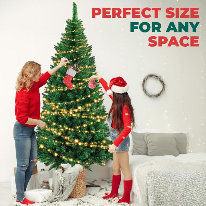 Künstlicher Weihnachtsbaum mit dicken Zweigspitzen, abnehmbarer Metallständer, saisonale Dekoration, Baum für Winterparty, 2,4 m