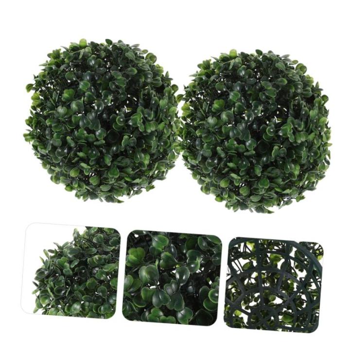2St Simulierter Mailänder Ball Formschnittbälle mit Solarleuchten künstliche Buchsbaumkugeln kunstpflanze zimmerpflanzen künstliche Pflanzen hängender Grasball Simulation Gras