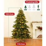 Kunstkerstboom met verlichting, kleurrijke led met houten standaard voor kerstdecoratie, 210 cm