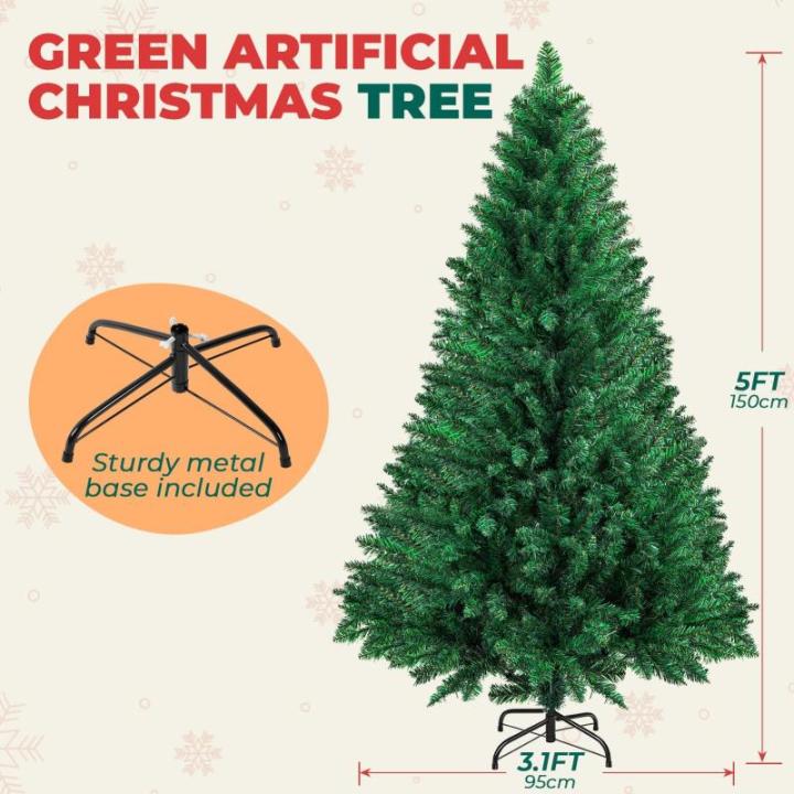 Künstlicher Weihnachtsbaum, Tanne, Bleistift, Tannenbaum, Tannenbaum, Scharnier, inklusive Ständer, Tannennadel, Weihnachtsbaum mit dicken Zweigspitzen, Weihnachtsdekoration, 150