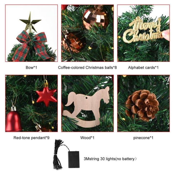 Kunstkerstboom, moeilijk ontvlambaar, pvc-dennenboom, kerstboom met ornamenten, indoor kunstdecoratie