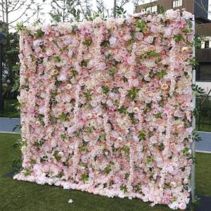 Blumen-Wandpaneel, Weiße Und Rosa Rosen, Künstliche Blumen-Hintergrund Für Hochzeit, Party, Blumen-Geburtstagsdekorationen, Hängende Künstliche Blumen An Der Wand, Romantische