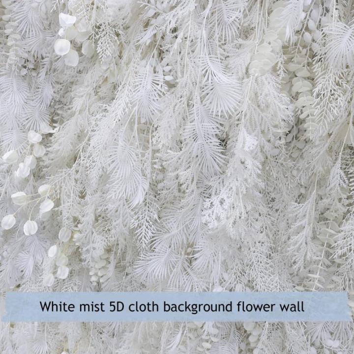 Weißer Raureif, Künstliche Blume, Hintergrund, Wandtuch, Hintergrund, Blumenwand, Blumenarrangement, Blumen-Wandpaneel-Set, Seiden-Hortensie-Blumenpaneel Für Fotohintergrund, Ho