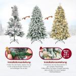 Kunstkerstboom met verlichting met sneeuw en STK, kerstballen, kerstdecoratieset, metalen standaard (180 cm, champagnegoud)