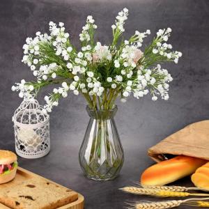 12 stuks Gypsophila babyadem boeket, Gypsophila plastic kunstgypsophila bloemen voor huisdecoratie bruiloft feest kantoordecoratie (wit (2# wit)