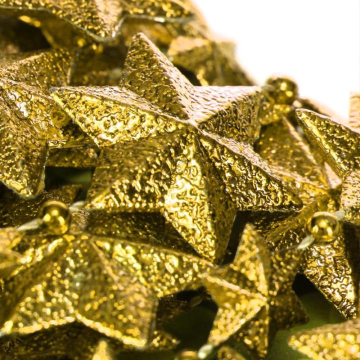 Slinger met sterren - Kerstslinger - Sterrenslinger voor kerstdecoratie - Kerstdecoratie voor kerstboom - 500 cm (Set02 - goudkleurig/sterren)