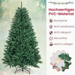 Kunstkerstboom, 180/225/275 cm, dennenboom met metalen standaard, kunstboom kerstklapsysteem, pvc-naalden, ideaal voor thuis, kantoor, winkels en hotels, groen (225 cm)