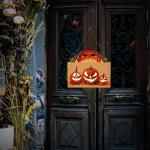 Kürbisschild Outdoor-Wandkunst | Kürbisschild Rustikale Wohndekoration | Rustikale Heimdekoration mit Seil, bedruckte Halloween-Veranda-Dekorationen (Wsgp 01a Kürbis)