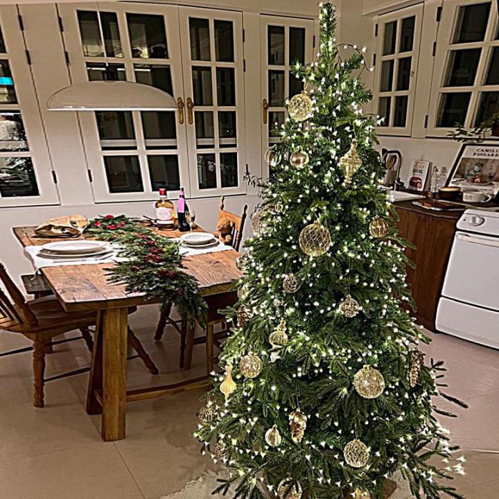 Künstlicher Weihnachtsbaum, Beleuchteter Weihnachtsbaum Künstlich In Voller Größe, Ferngesteuerte Lichter, Luxuriöse Weihnachtsdekoration for Den Innenbereich, Gegabelte Busch