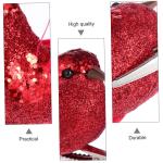 4 Stück Künstlicher Vogel Weihnachtssimulation Vögel Clip Weihnachtsvogel-Clip Vogelschmuck Im Freien Weihnachtsvogelfiguren Hängende Verzierung Der Weihnachtsvögel Schaum Rot