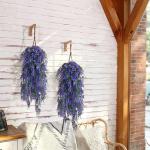 2 stuks kunstmatige hangende bloemen plastic planten, kunstmatige hangplanten buiten, hangende plant, nepplanten voor binnen, moutgras decoratie voor thuis, tuin, binnen, buiten, w