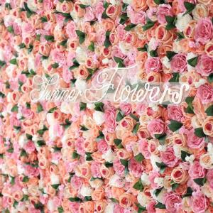 Künstliche Blumen-Wandpaneele, Blumen-Wandmatte, Stoffboden, 3D-Rosa-Simulationsblumen-Seidenrosen-Blumenpaneele Für Hintergrund-Hochzeits-Wanddekoration(6.56ftx9.8ft)