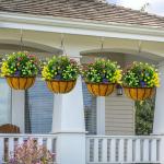 12 bundels voor buiten, uv-bestendige voor buiten, , balkonplanten, weerbestendig, duurzame plastic bloemen, net echt voor buiten, balkon, tuin