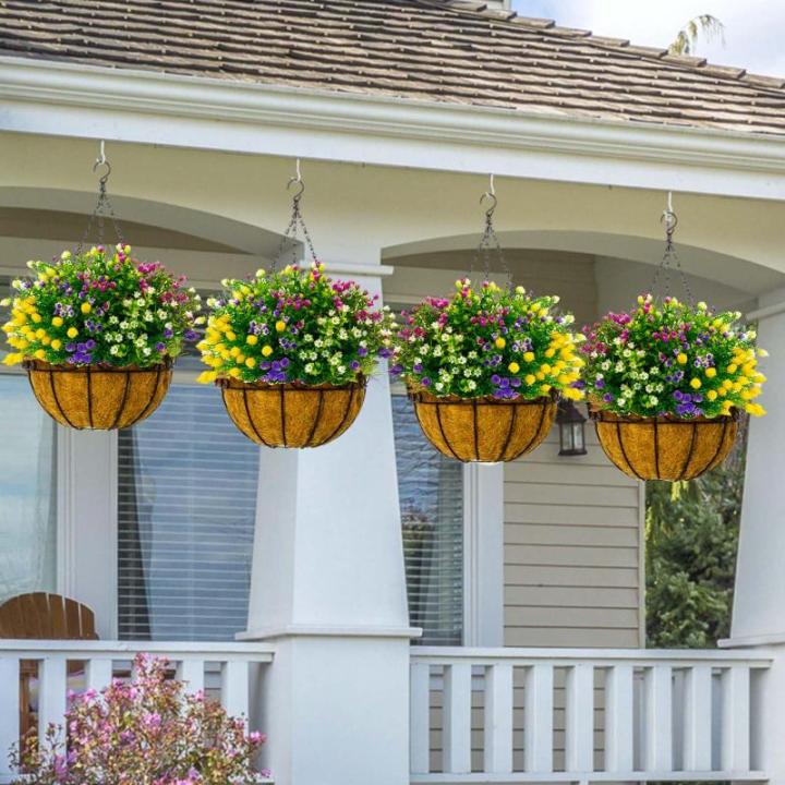 12 bundels voor buiten, uv-bestendige voor buiten, , balkonplanten, weerbestendig, duurzame plastic bloemen, net echt voor buiten, balkon, tuin