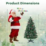 Künstlicher Weihnachtsbaum aus PVC, Weihnachtsbaum mit 8 Beleuchtungsmodi, LED-Lichtern, Zweigspitzen, Kiefernnadeln, Tannenzapfen, roten Beeren und Lampen (40 x 150 cm (Durchmess