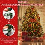 Kunstkerstboom met 250 leds, met sneeuw, 180 cm (diameter circa 110 cm), 1000 tips, versierde kerstboom met dennenappels, snelmontage-systeem, vlamvertragend, inklapbare standaard,