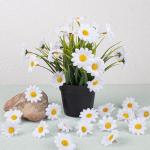 100 stuks gerbera madeliefjes, , kleine madeliefjes, , stoffen bloemen, ontworpen voor bloemendecoraties, doe-het-zelf (witte madeliefjes)