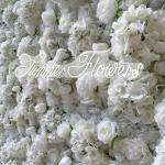 Weiße Wandpaneele Mit Künstlichen Blumen Und Stoffrückseite Für Hochzeit, Party, Brautparty, 3D-Wandkulisse Mit Romantischen Rosen(1X2M/3.2X6.5FT)