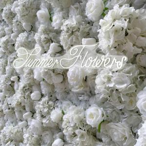 Weiße Wandpaneele Mit Künstlichen Blumen Und Stoffrückseite Für Hochzeit, Party, Brautparty, 3D-Wandkulisse Mit Romantischen Rosen(1X2M/3.2X6.5FT)