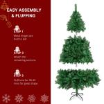 6 Fuß hoher künstlicher Weihnachtsbaum, unbeleuchtet, künstlicher Weihnachtsbaum mit Scharnier, 550 Zweigspitzen und faltbarem Metallständer, Weihnachtsweihnachtsbaum für Zuha