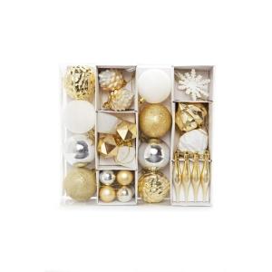 Set van 29 - kerstversiering goud zilver wit om op te hangen - kunststof kerstboomversiering