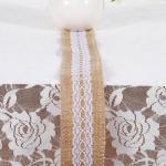 Juteband mit weißer Spitze, rustikaler Stil, Hochzeit, Party, Basteln, Dekoration, 6 Arten (4)