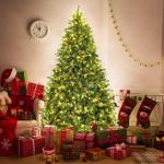 Kunstkerstboom met led-lichtkettingen, kerstboom met verlichting, 210/225/240 cm, groen