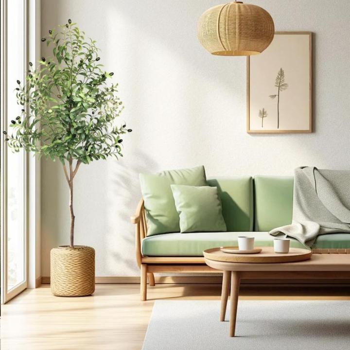 Kunstmatige olijfboom, , 180 cm, kunstboom, grote kunstbomen, , grote kunstboom, olijfboom, voor woonkamer, slaapkamer, kantoor, decoratie