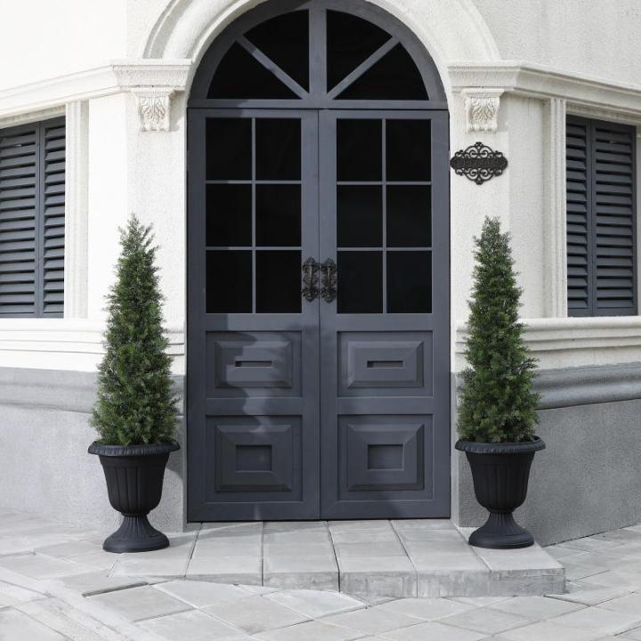 Kunstplant ceder 120 cm in pot, coniferen kunstmatig outdoor UV beschermd voor huis woonkamer tuin veranda decoratie (2 stuks)