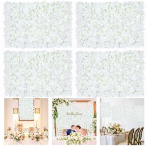 Weiße Blumen-Wandpaneele – 4 Stück Blumen-Wandpaneele Hortensien, Wanddekoration für Hochzeit, Party, Brautparty, Schlafzimmer, 7,6 m x ft