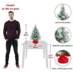 Kunstkerstboom, snelle montage, incl. kerstboomvoet, kerstboom, witte sneeuw voor tafel, kantoor