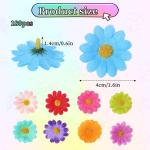180 stuks Kunstmatige Bloemhoofden Madeliefje Bloemen Hoofden Mini Multi Kleuren Ambachten Stof Bloemen Diverse Decoratieve Bloemen Voor Bruiloft Haar Cap Krans Bruids Feest Thuis 