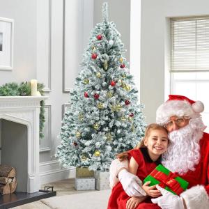 180cm Kunstmatige Kerstboom PVC, 472 Tips Gesimuleerde Dennenboom Met Sneeuw, Kerstboom Zilverspar Snelle Montage, Vouwsysteem Metalen Standaard, Decoraties Voor Binnen En Buiten K