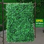 12 stuks wandpanelen, groene hegplant, mat, wanddecoratie, geschikt voor terras, tuin, hek, looppaden, ruimtes, muren, 60 x 40 cm