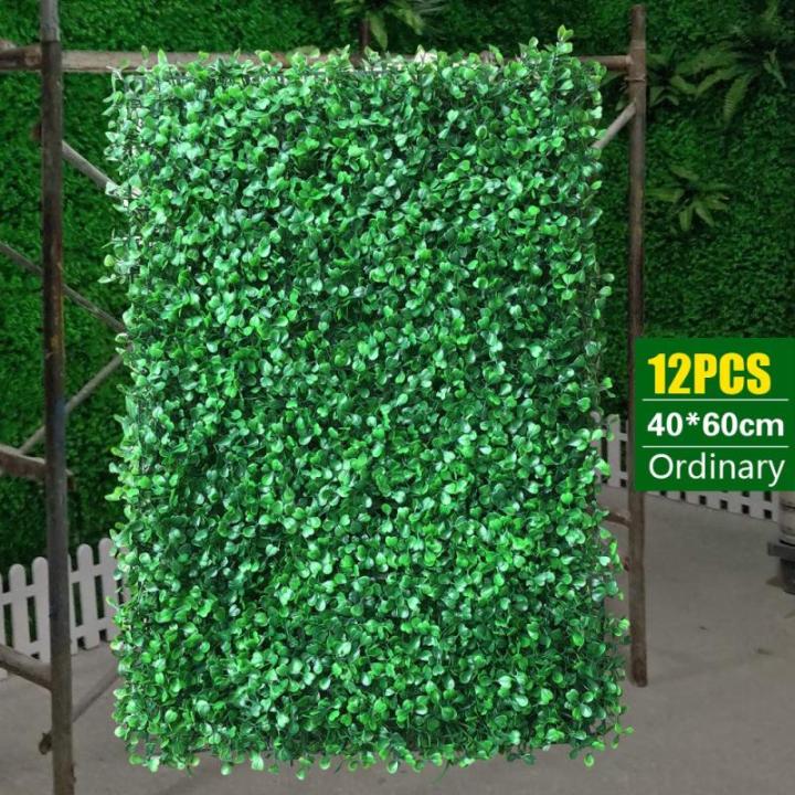 12 stuks wandpanelen, groene hegplant, mat, wanddecoratie, geschikt voor terras, tuin, hek, looppaden, ruimtes, muren, 60 x 40 cm