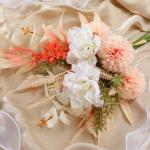 Kunstbloem zijden hortensia bloemstukken, witte bloem faux planten boeketten voor bruiloft decoraties, plastic bloemen tafel centerpieces voor thuis, tuin, kantoor decor (1, wit)