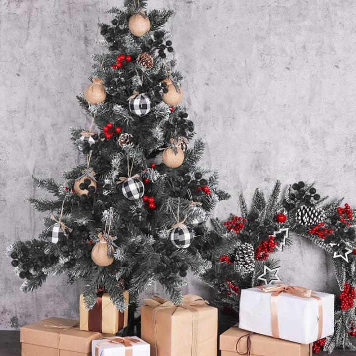 Kunstzwarte bessen van 18 cm, voor kerstboom, decoratie, hulstbessen, takken, decoraties voor Kerstmis, thuis, hulstbessen voor handwerk, winter, vakantie, bruiloft, decoratie, 20 