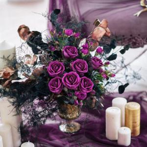 Kunstrozen, 10 stuks realistische zijden bloemen, enkele lange steel, namaakrozen, bruidsboeket voor bruiloft, thuis, feest, arrangement, hotel, tuindecoratie (paars, 51 cm)