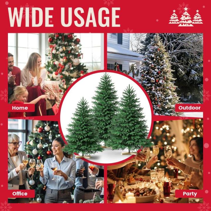 Kuro sagol Künstlicher Weihnachtsbaum Tannenbaum 210cm, Ø 110cm, 1150 Spitzen, schwer entflammbar, realistischer Christbaum Tanne mit Ständer