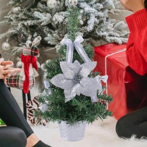 Künstlicher Tisch-Weihnachtsbaum, Weihnachtsbaum,Startseite Künstliche Kiefer für Tisch | Weihnachtskiefernbaum mit gewebter Basis für Fenster, Wand, Baum,