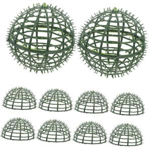 6st Blumenarrangement Grasrahmen Topiary-Rahmen Runden Topiary-kugelstützkäfig Formschnitthalter Gartenversorgung Faux Grüner Kugelrahmenständer Gestell Groß Ball Plastik Gree