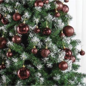 bruine kerstbalornamenten voor kerstversiering - 36 stuks kerstboom onbreekbare ornamenten met ophanglus voor vakantie- en feestdecoratie (combo van 6 stijlen in 3 maten)