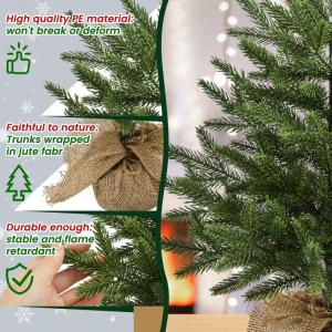 Mini-kunstkerstboom, 45 cm, kleine groene kerstboom, tafel, dennenboom, PE kerstboom voor kerstdecoratie