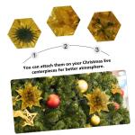 21 STK Künstliche Blumen Weihnachtsglitter Rosengirlande Künstliche Weihnachtsblumen Krippendekor Glitzernde Weihnachtssternblume Gold Weihnachtsglitzerblume Weihnachtsbaum Sport