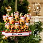 Gepersonaliseerde kersthangers met 2/3/4/5/6/7/8 familienamen - 2023 kunsthars kerstboomversiering gepersonaliseerde familie, partners en vrienden 4