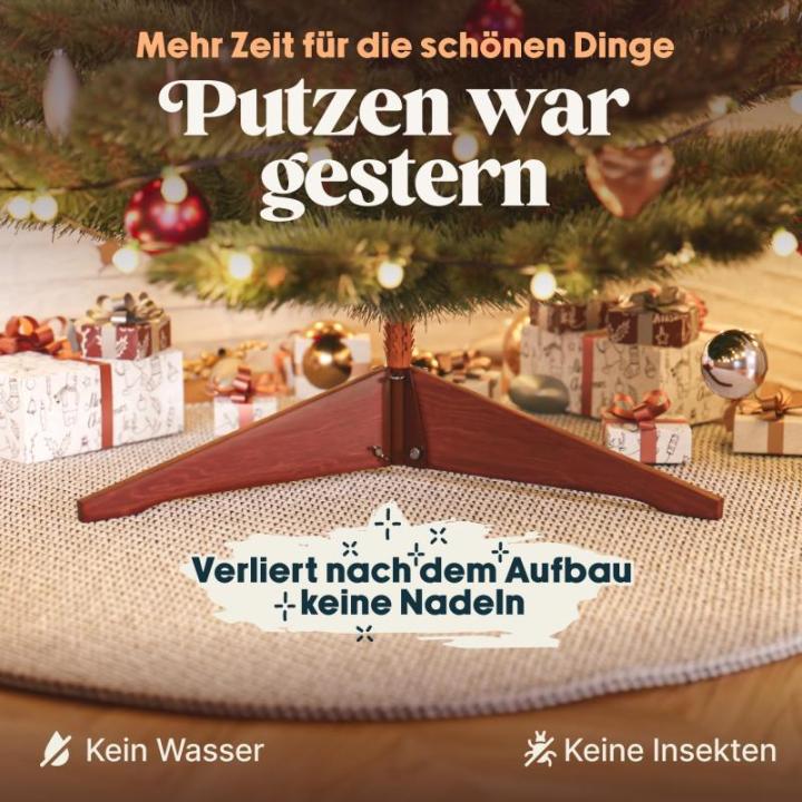 Pure Living Kunstkerstboom, 215 cm, natuurgetrouwe spuitgietelementen, kunstkerstboom met houten standaard en opbergtas