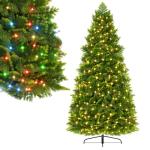 Dichter Premium Künstlicher Weihnachtsbaum 210 cm mit Beleuchtung – Lebensechter Tannenbaum aus PVC+PE-Mix, mit Metallständer, Perfekter Christbaum für Festliche Dekoration