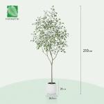 Ficus Benjamina Kunstplant 210 cm, witte pot, nep tropische plastic , groot voor woondecoratie, slaapkamer, tuin (1 stuks)
