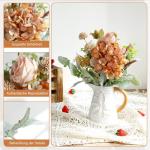 , hortensia, rozen, eucalyptus, paardenbloem met stelen als echte grote bundel, kunstboeket, nepbloemen voor doe-het-zelf bruiloftsboeket, feest, thuis, tafeldecoratie