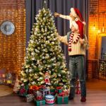 Kunstkerstboom, plastic kerstboom, dennenboom, kunstkerstboom, snel op te bouwen, kunstkerstboom, kerstboom, kunstkerstboom, Nordmann-spar kunststof, groen met sneeuw, 180 cm